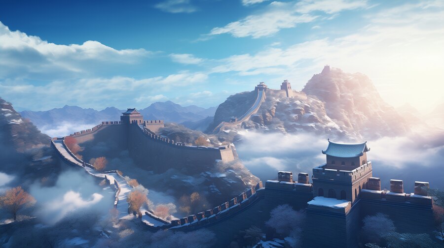 Discovering China A Journey Through Food, Travel, and Culture 2024 4 3d-rendering-chinese-great-wall