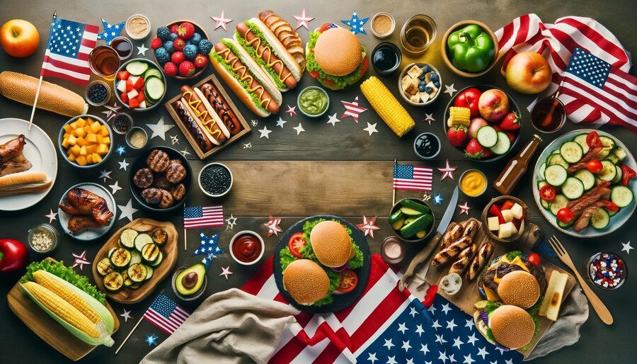 United States of America The Best food, journeys, and famous spots in 2024 3 patriotic-bbq-picnic-spread-with-text-space