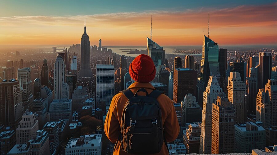 United States of America The Best food, journeys, and famous spots in 2024 2 vibrant-scene-person-exploring-city-skyline