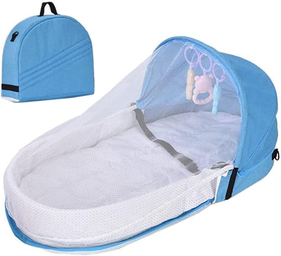 Baby Travel Cot with Net Foldable Baby Tent Washable Crib Bionic Travel Bed Breathable Cradle Cot