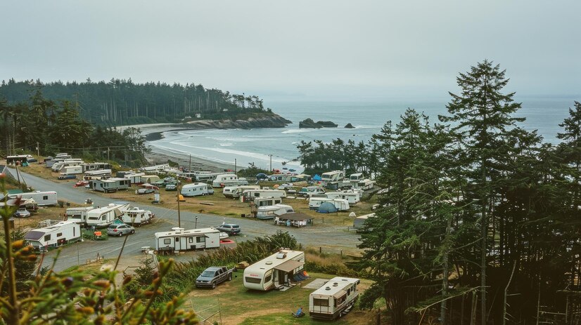 Best Resources RV Parks and Campgrounds in the USA (2025) 6 seaside-rv-park-misty-day-captures-tranquil-beauty-coastal-landscape-serenity-recreational-camping-life-by-ocean