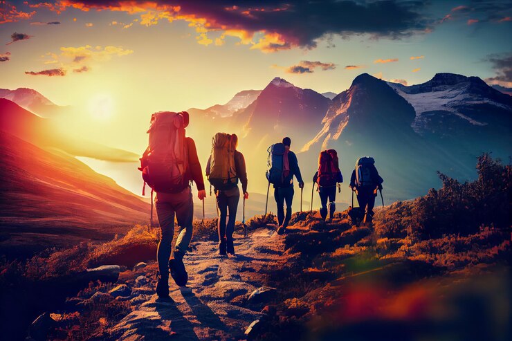 Top 20 Accessories for Best Hiking Experience in 2025 2 group-sports-people-are-walking-mountains-generative-ai-generative.
