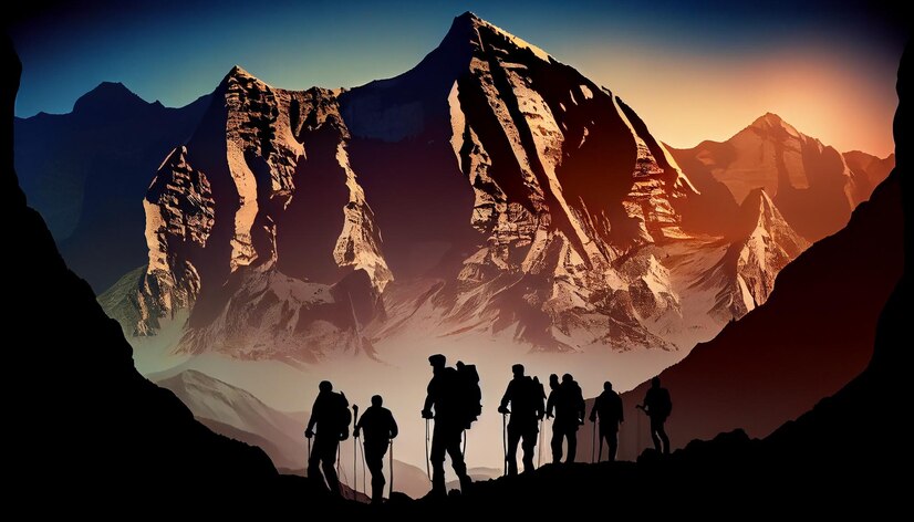 Top 20 Accessories for Best Hiking Experience in 2025 5 silhouette-men-hiking-mountain-peak-sunset-generative