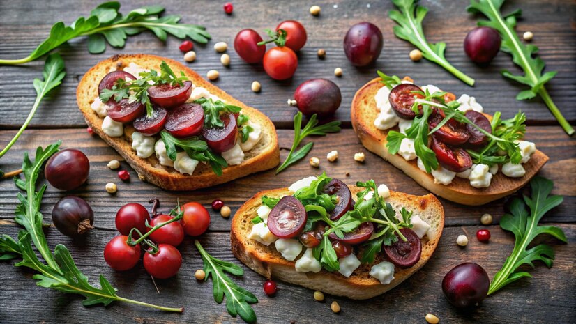 Traditional Italian Authentic Food Recipes 2025 5 Italian food Bruschetta with Grapes and Gorgonzola