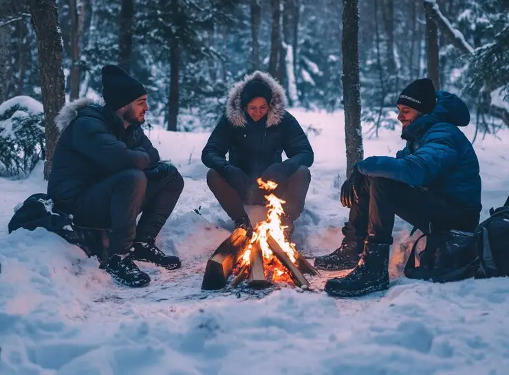 Winter Camping A Detailed Guide Your Next Adventure 2025 3 Winter-Camping-people-sitting-around-campfire-snow