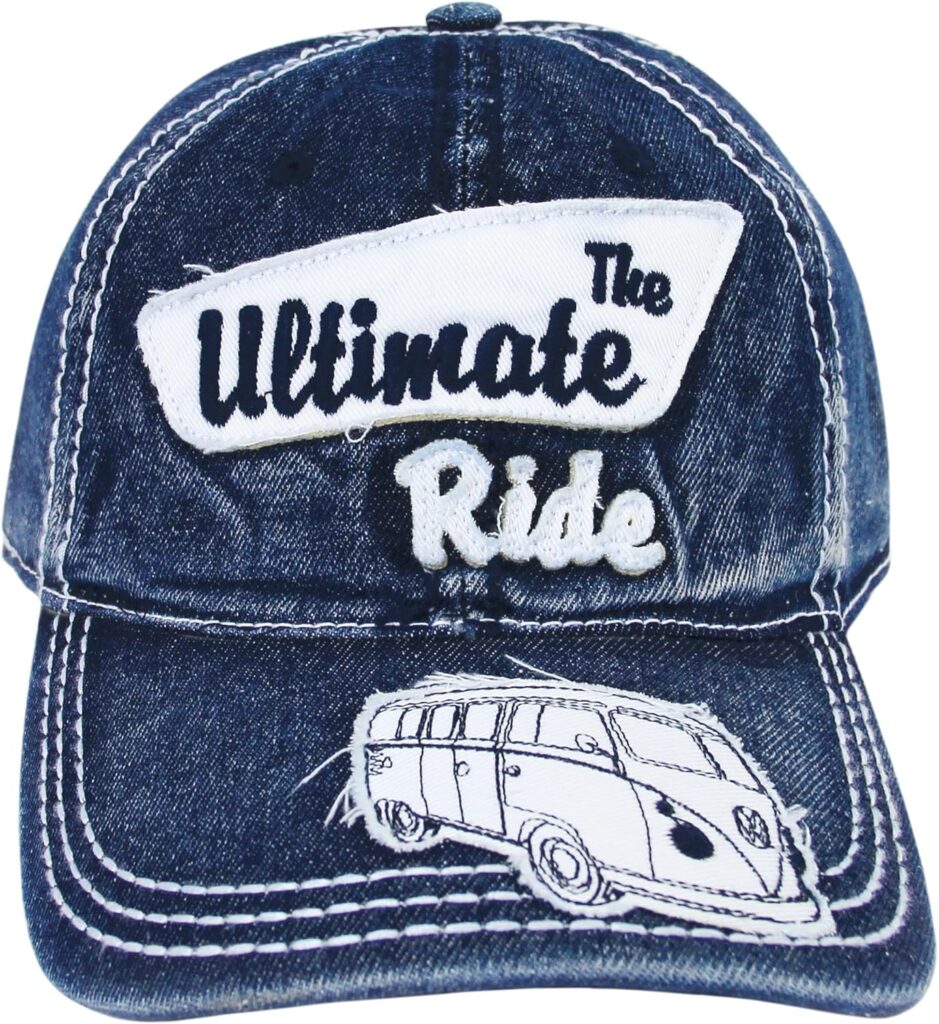 BRISA VW Collection – Volkswagen Baseball Cap Military Cap Trucker Cap Hat Headwear with Bus or Beetle Motif One Size