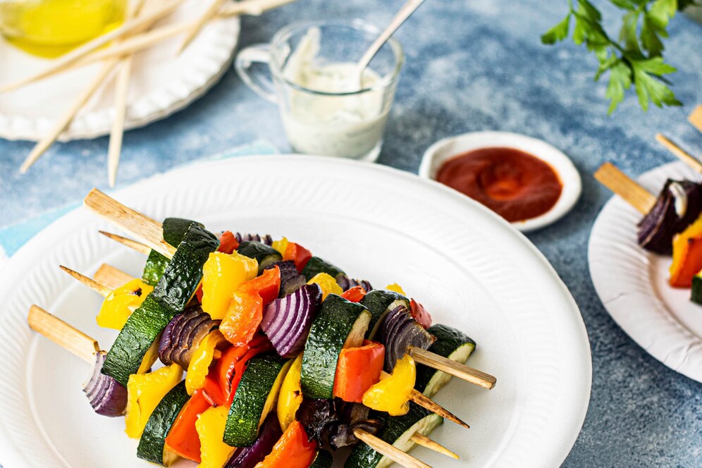 A Complete Guide to Vegan Camping Recipes and Tips 8 Grilled Veggie Skewers with Peanut Sauce
